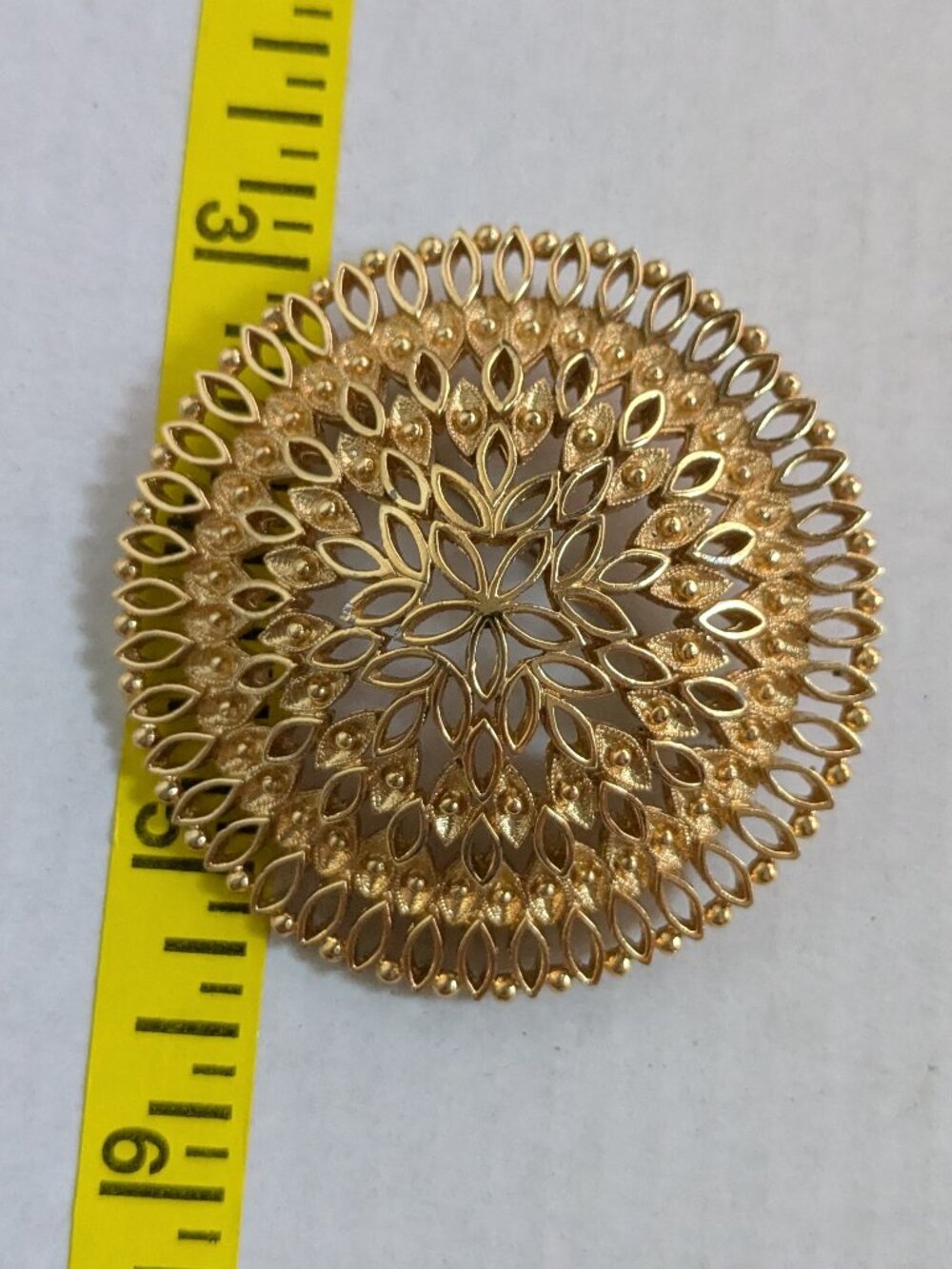 Vintage MONET "Sonata Line" Openwork Gold Tone Brooch Pin